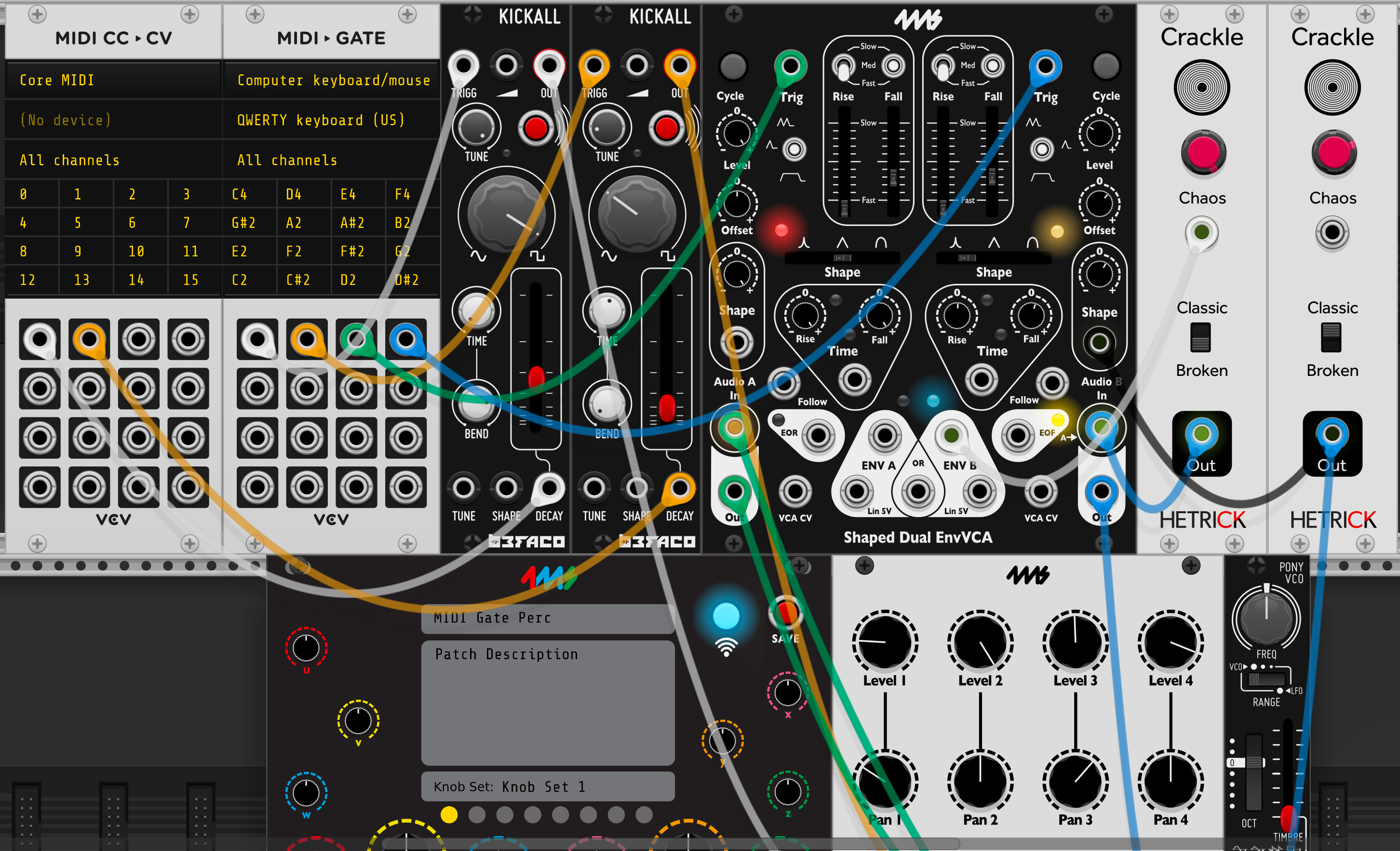 VCV MIDI ゲートマッピング
