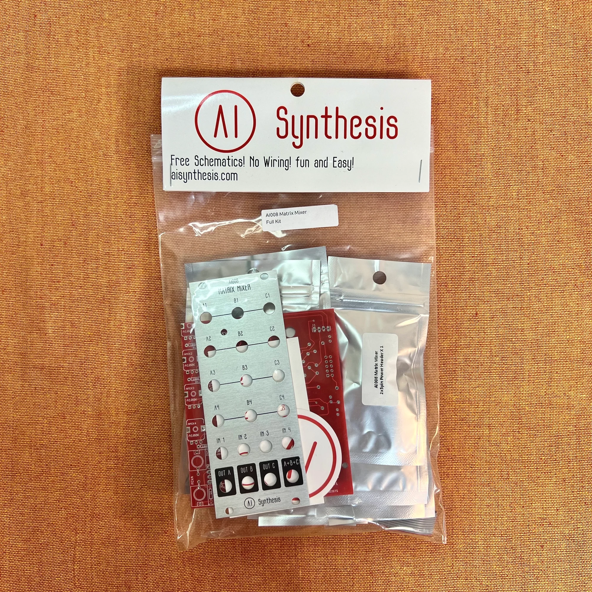 AI Synthesis: AI008 Eurorack Matrix Mixer DIY Kit (Aluminium)
