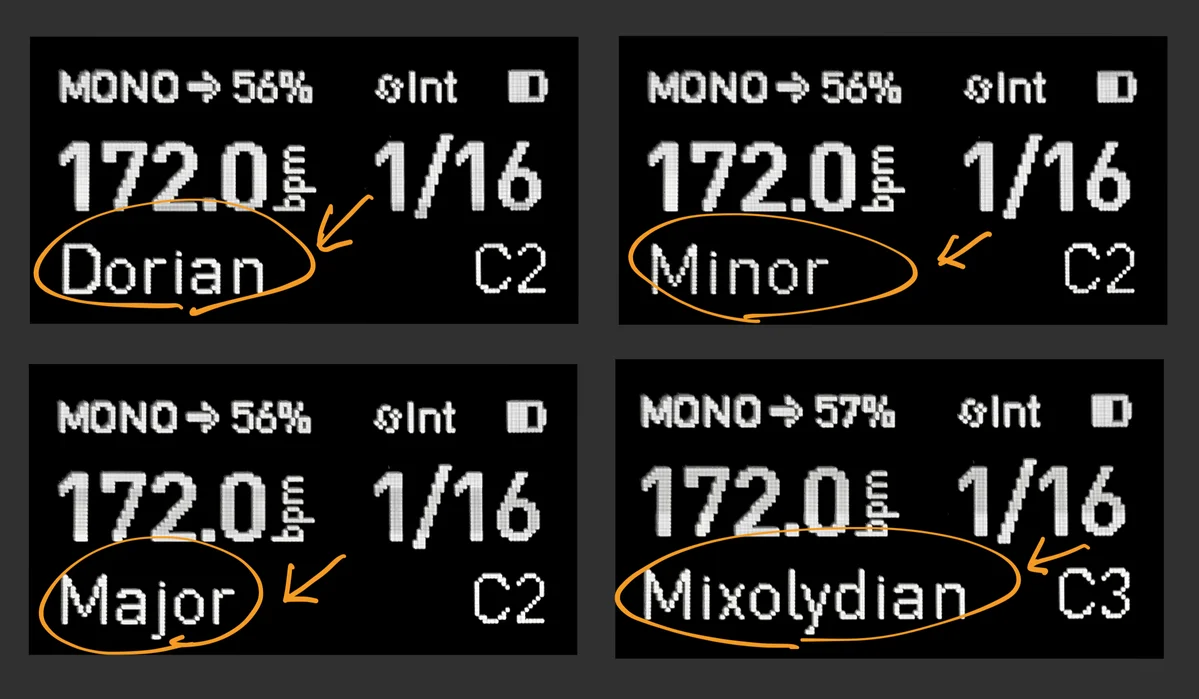 ディスプレイ: スケールが変更されている様子