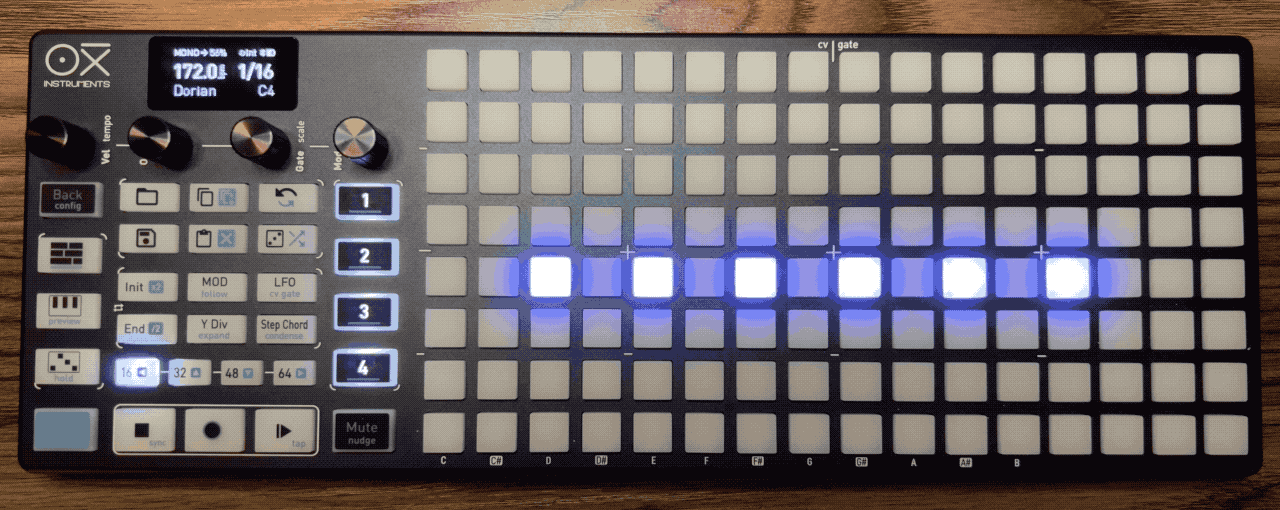 ディスプレイ: Octaveが変化している様子