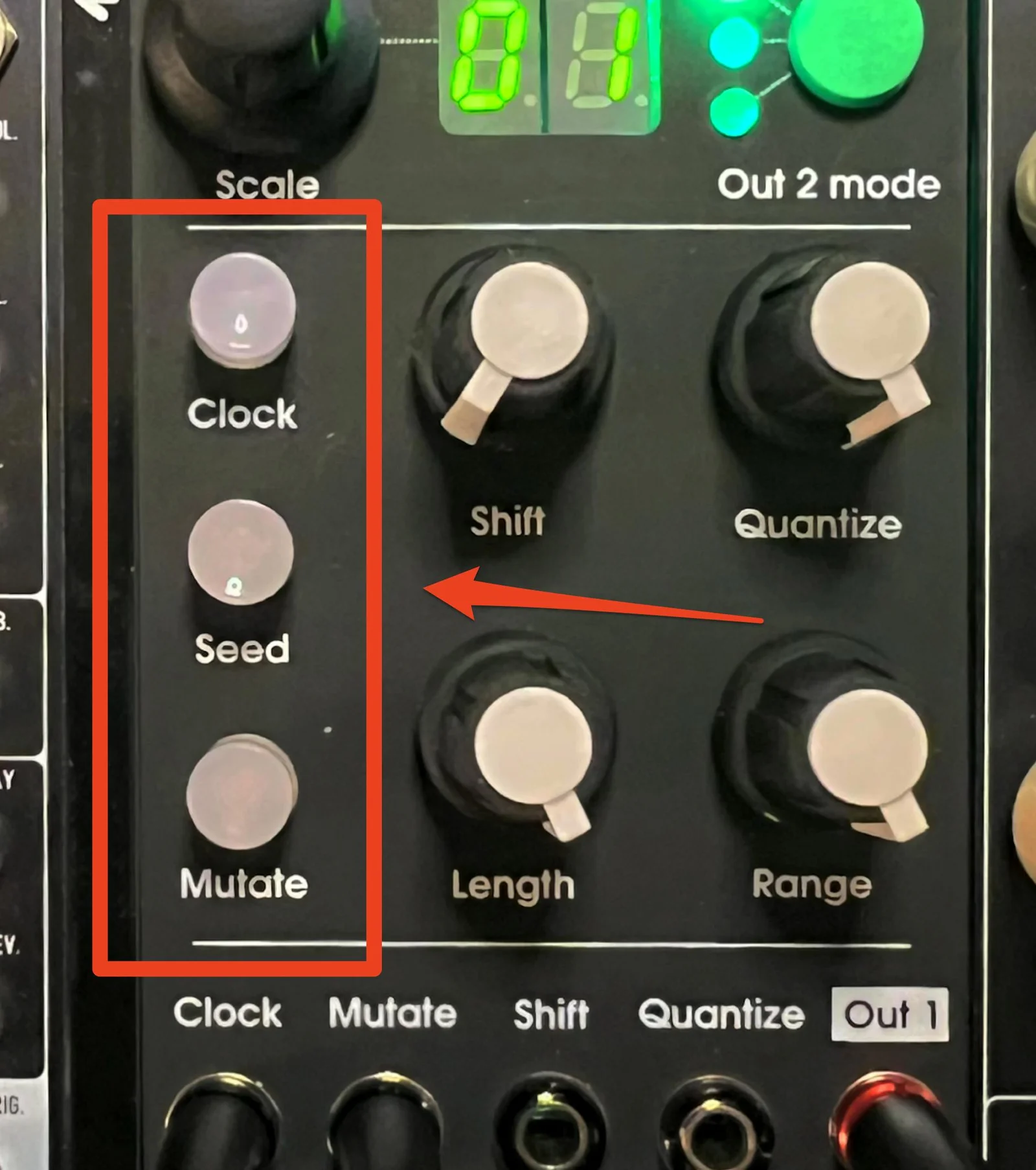 ボタン類の位置