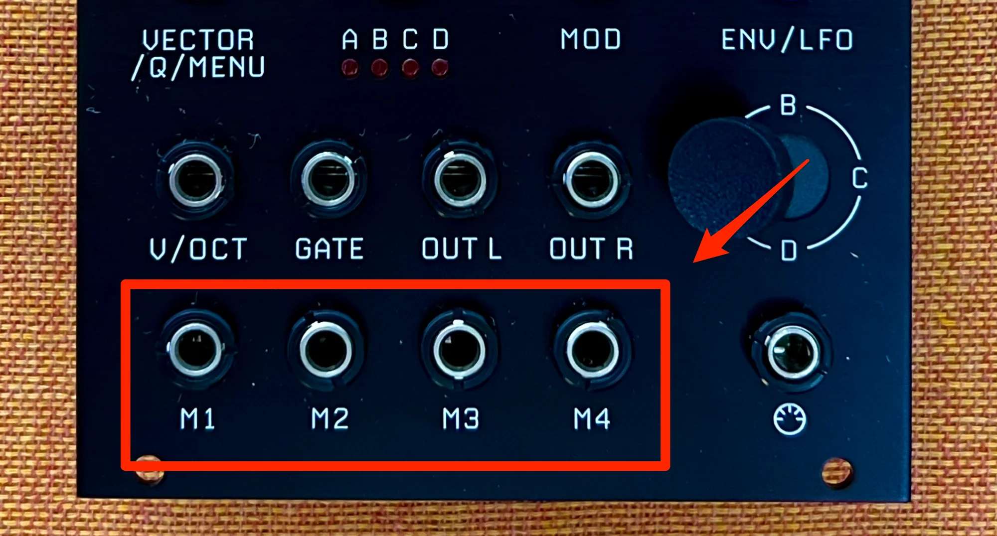 写真:M1〜M4のジャック