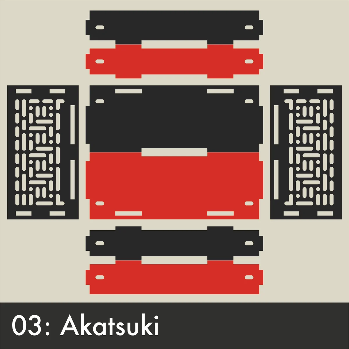 Akatsukiのパネルカラー図