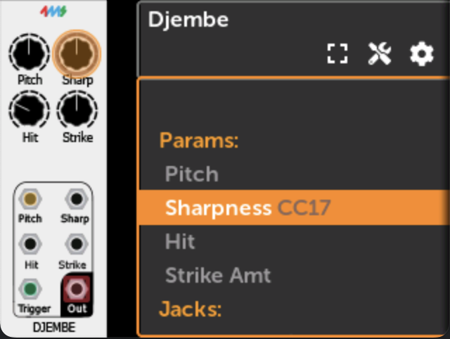 MIDI CC17にマッピング済み