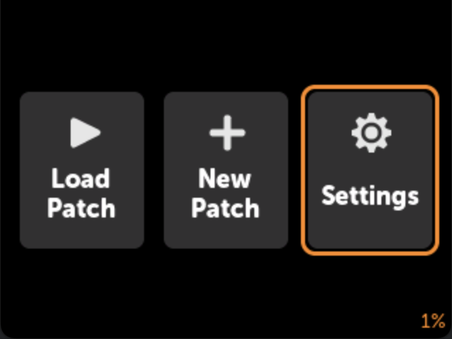 メインメニュー - Settings