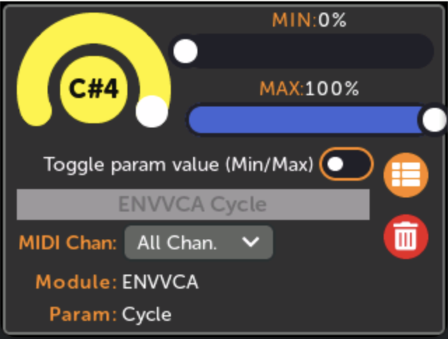 MIDIマップ トグルオフ