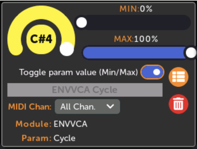 MIDIマップ トグルオン