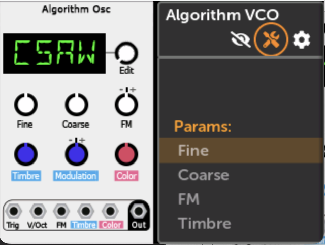 モジュールアクションアイコン
