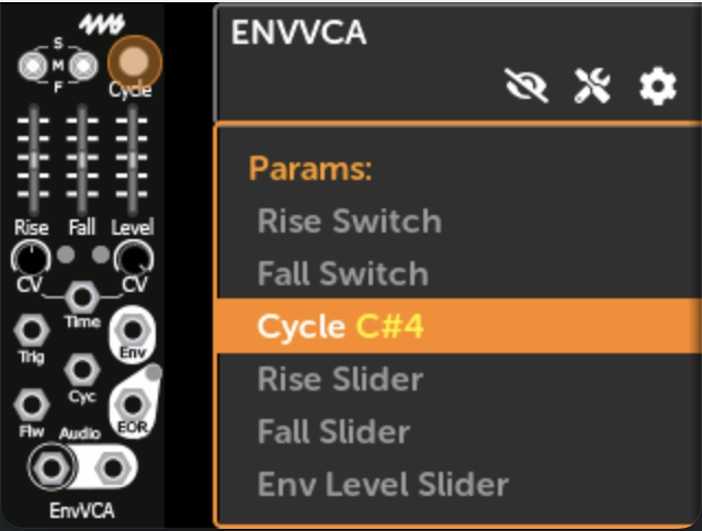 モジュールビュー MIDIマッピングペイン