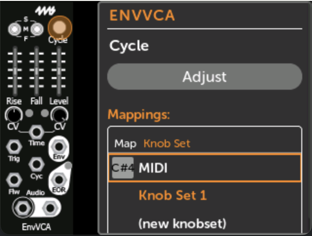 モジュールビュー MIDIマップ
