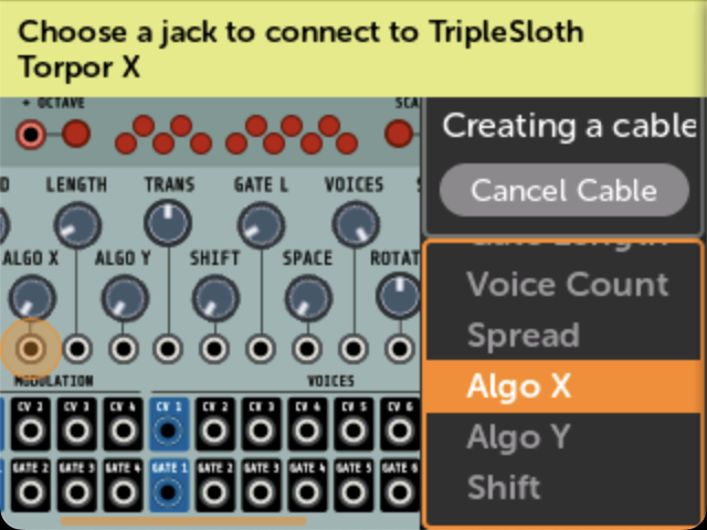 ケーブル接続先