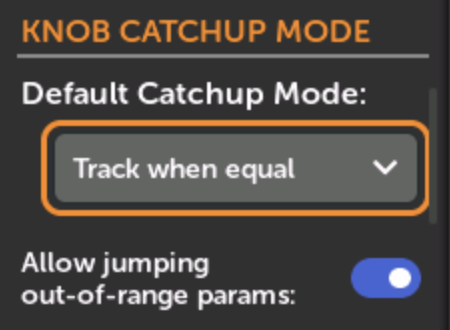ノブキャッチアップ設定