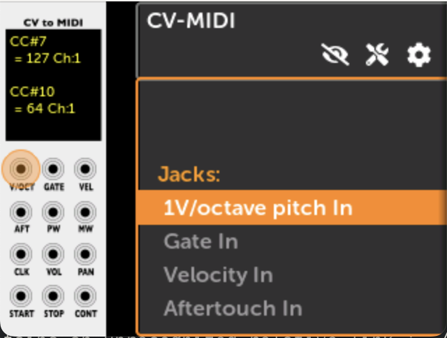 RackCore CV-MIDIジャック
