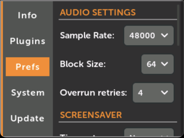Settings オーディオ設定