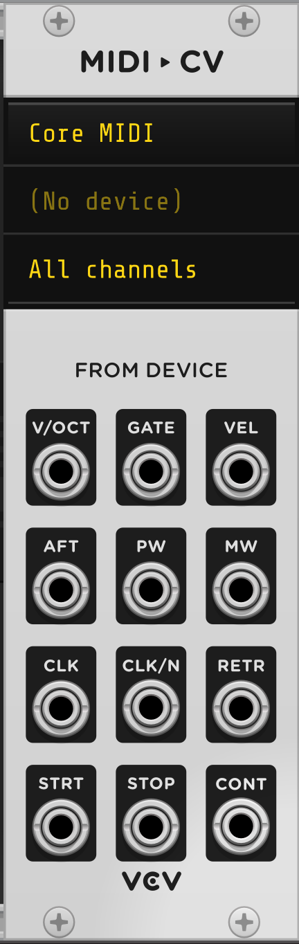 VCV MIDI-CVモジュール