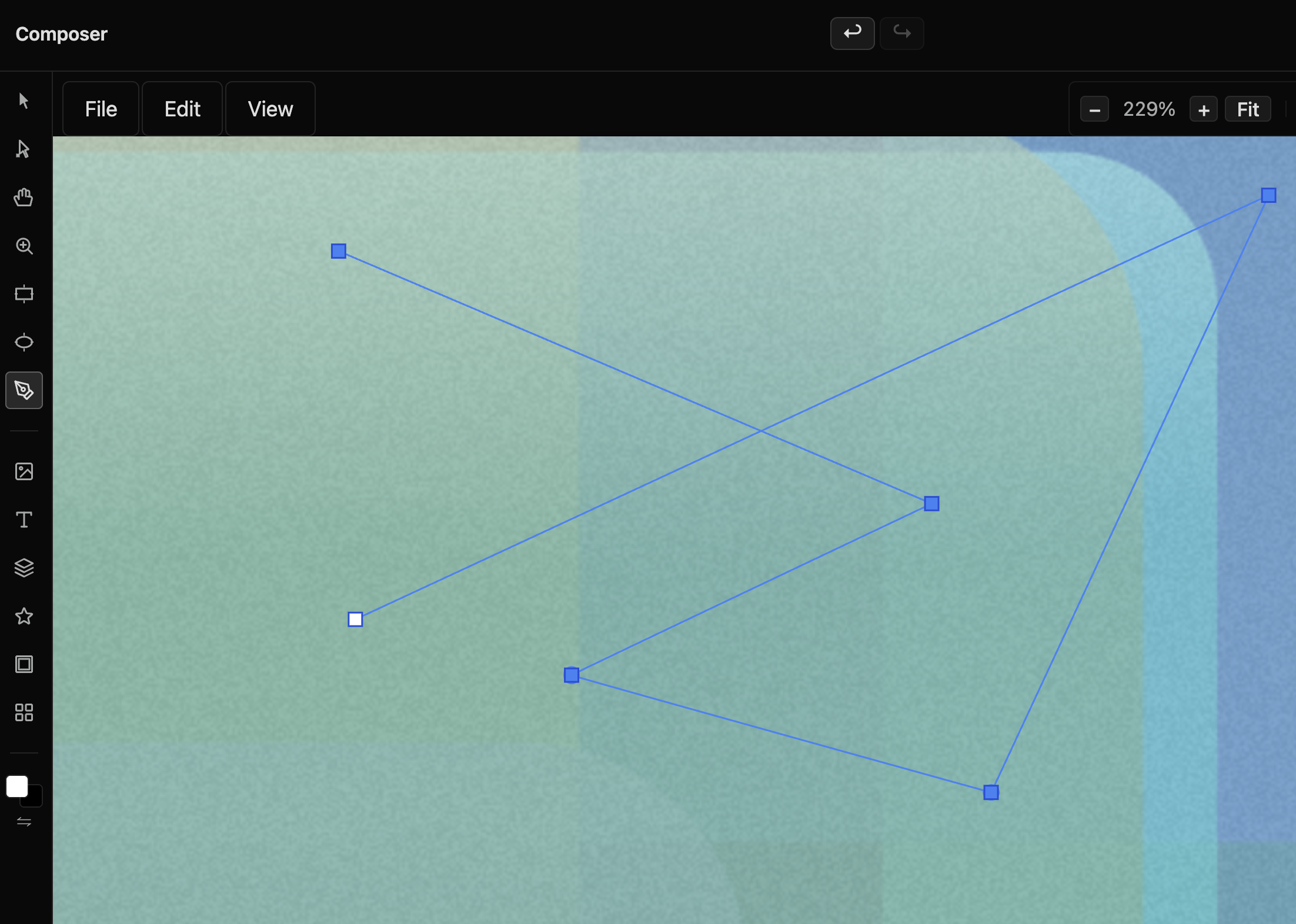bezier pen toolの開発画面