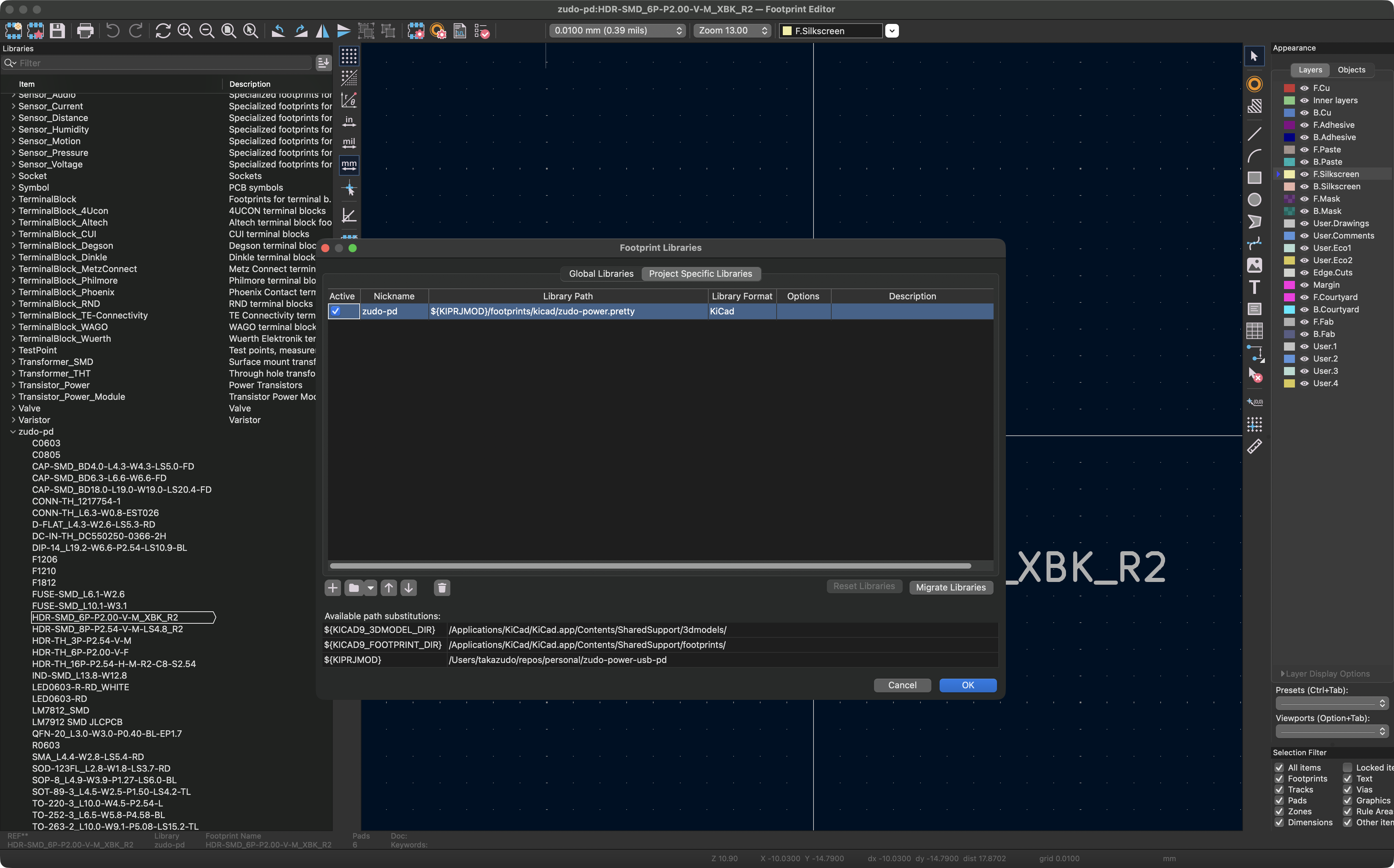 Footprint Library Setup